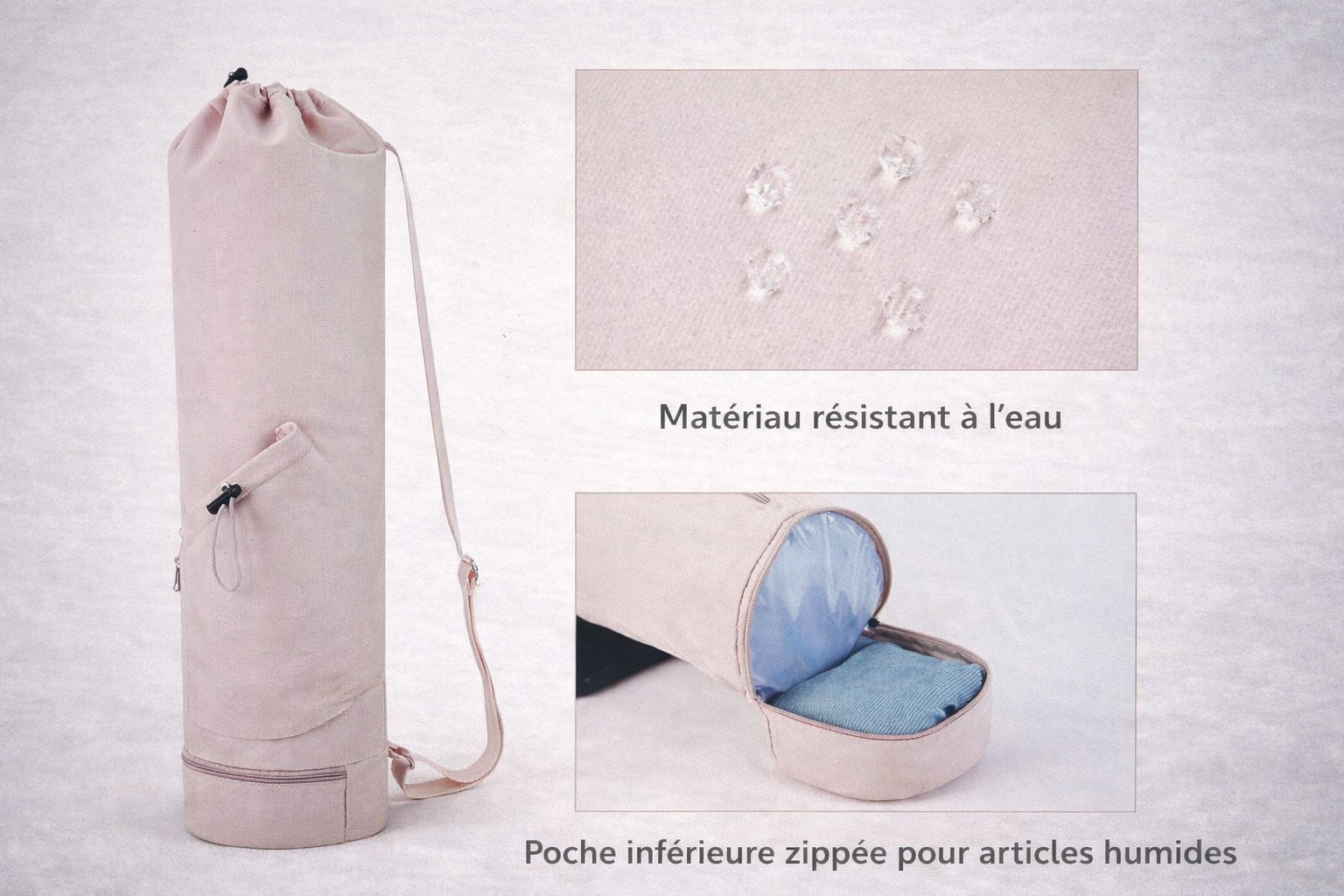 Sac de tapis de yoga avec poche bouteille – Résistant & multifonction
