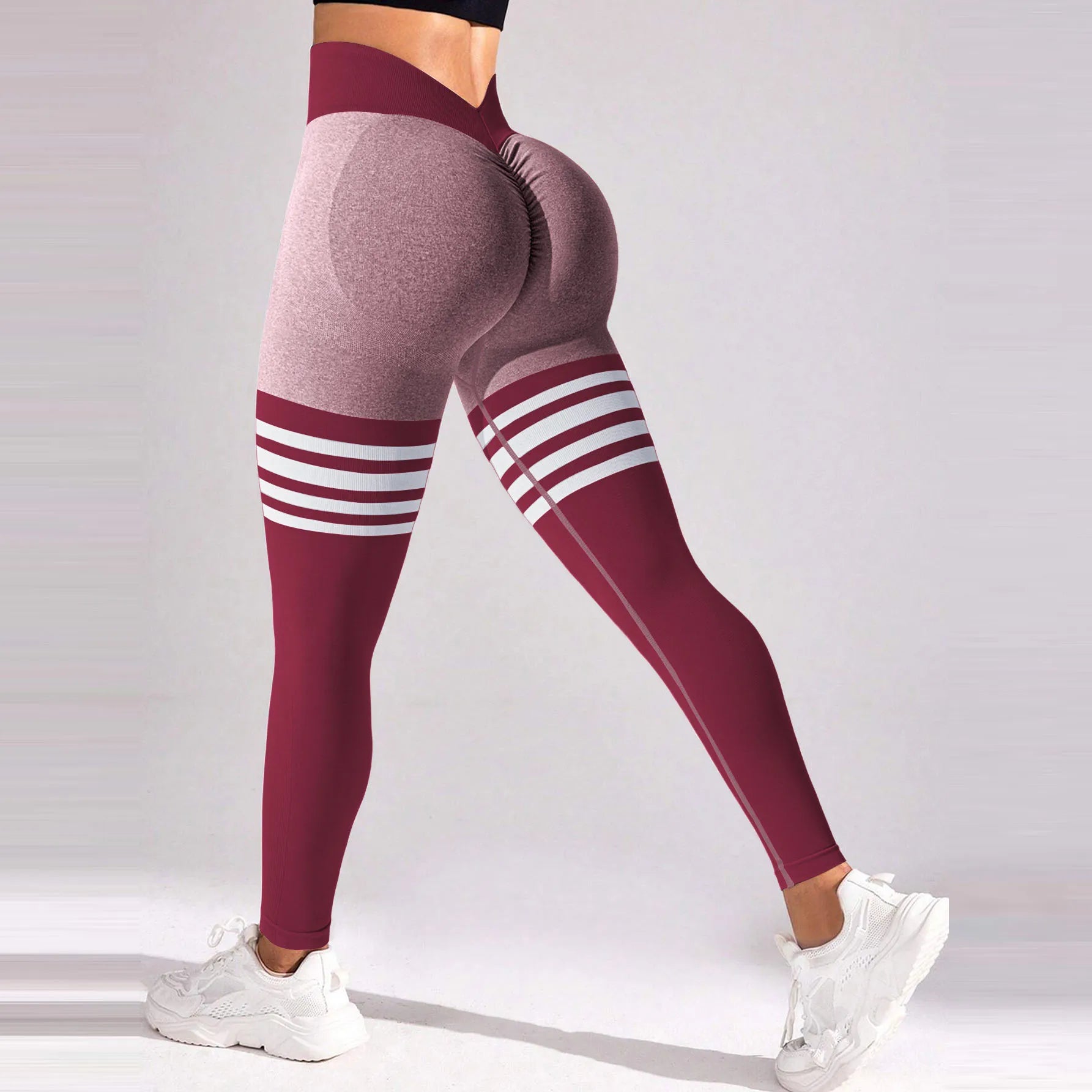 Leggings de Yoga Taille Haute V-Back - Effet Sculptant & Scrunch