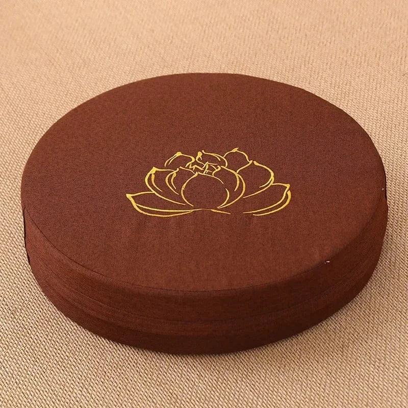 Coussin de Méditation Lotus Brodé avec Dossier - 40cm