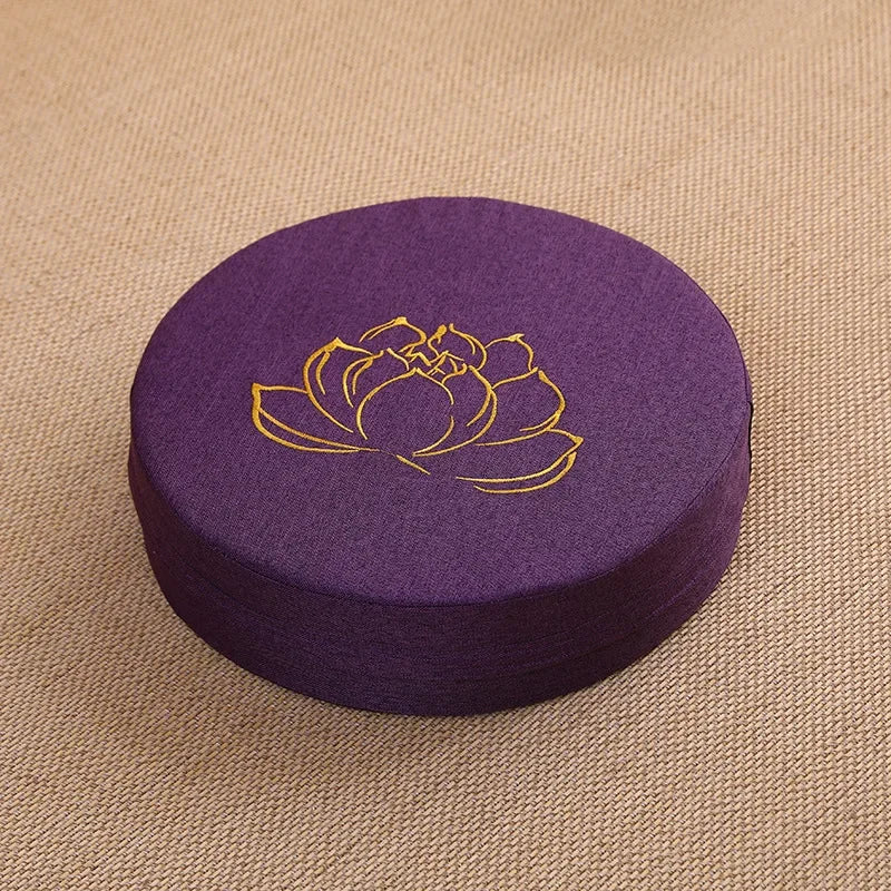 Coussin de Méditation Lotus Brodé avec Dossier - 40cm