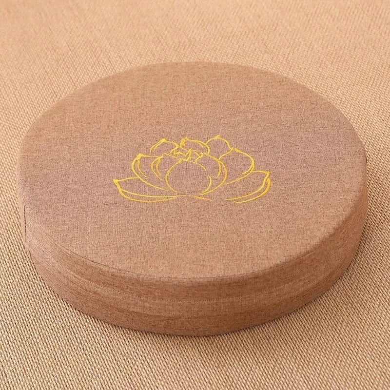 Coussin de Méditation Lotus Brodé avec Dossier - 40cm