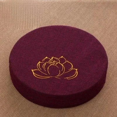 Coussin de Méditation Lotus Brodé avec Dossier - 40cm