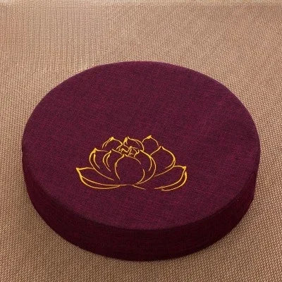 Coussin de Méditation Lotus Brodé avec Dossier - 40cm