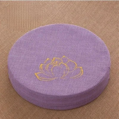 Coussin de Méditation Lotus Brodé avec Dossier - 40cm
