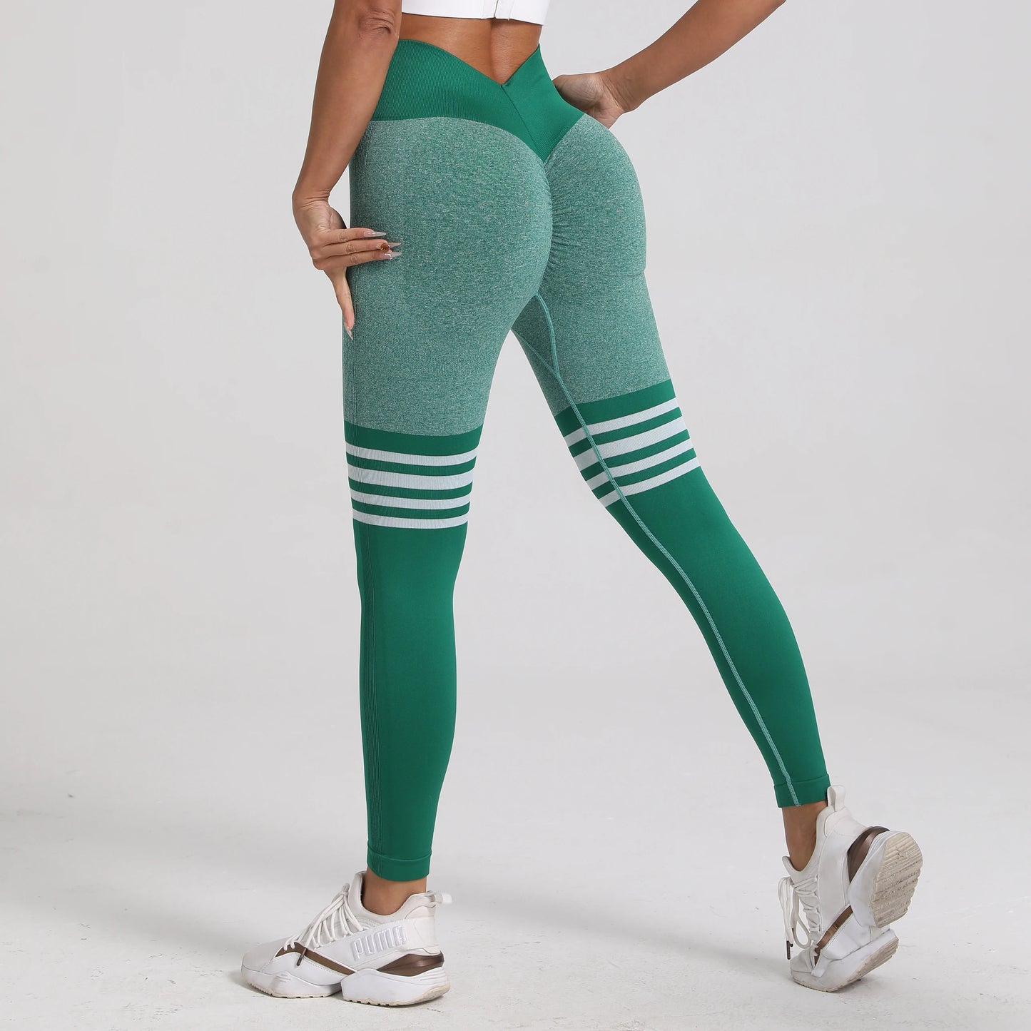Leggings de Yoga Taille Haute V-Back - Effet Sculptant & Scrunch
