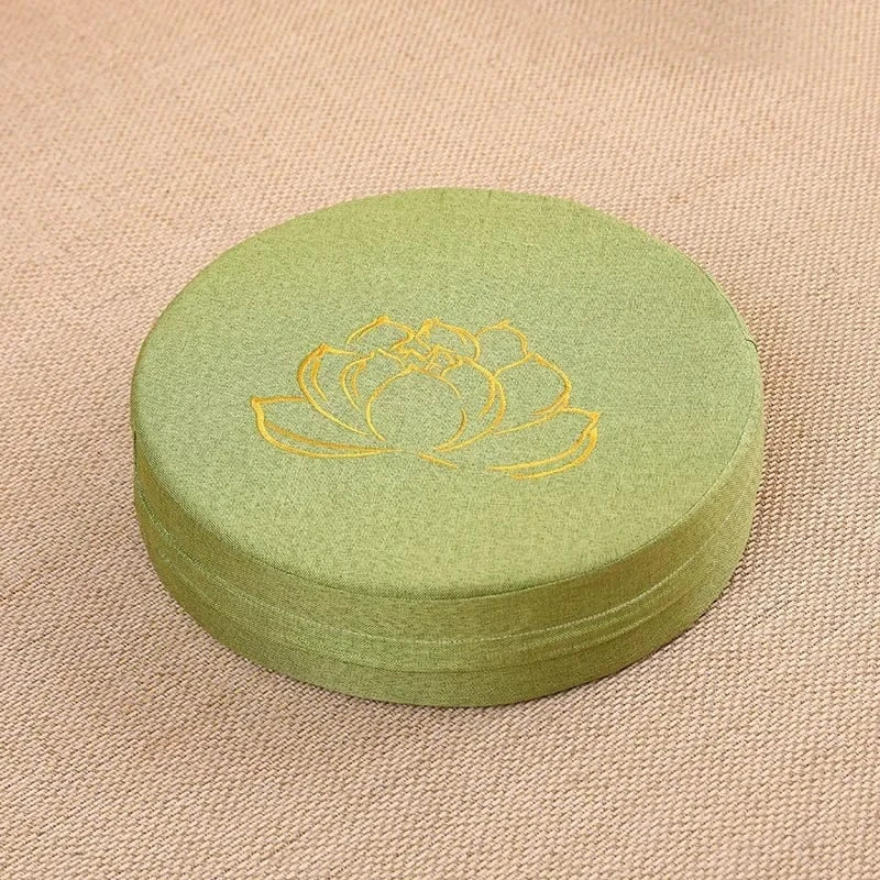 Coussin de Méditation Lotus Brodé avec Dossier - 40cm