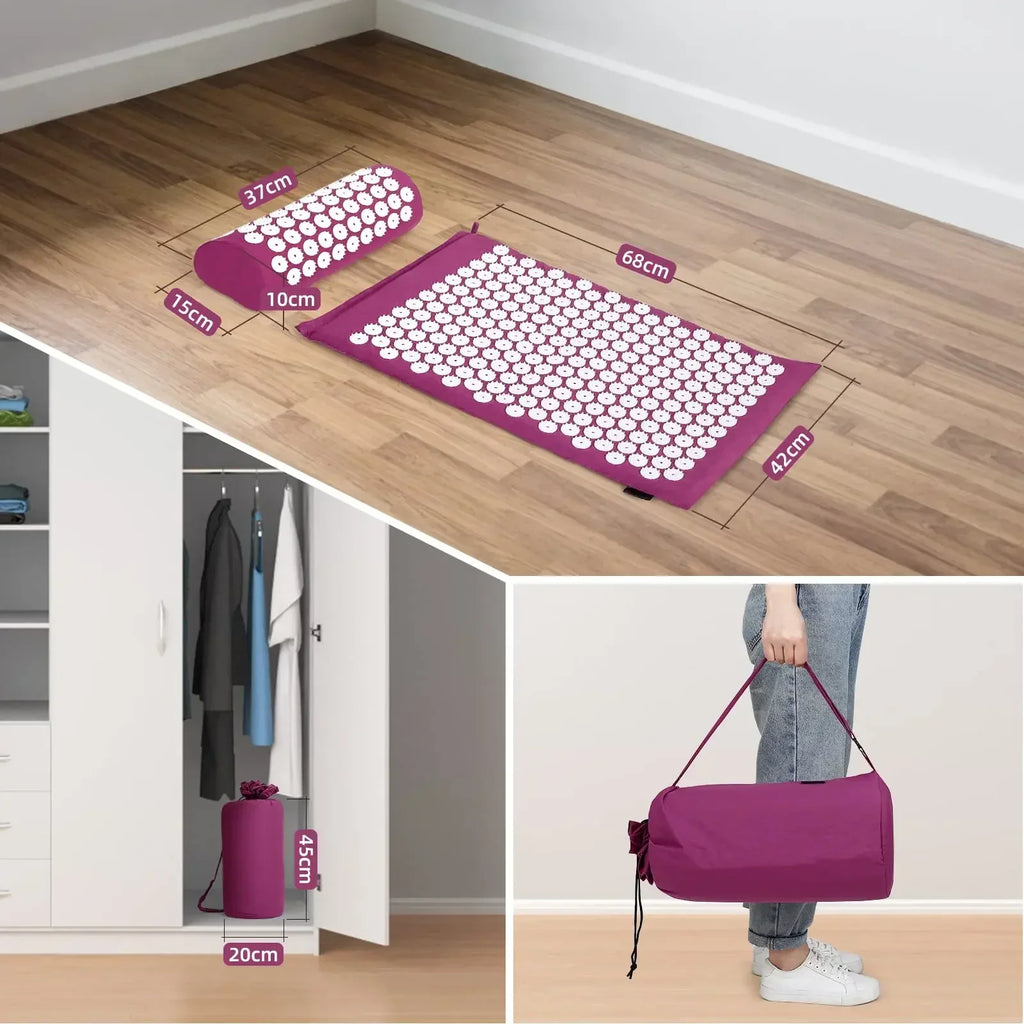 Tapis d'Acupression avec Coussin - Soulagement Stress & Douleurs