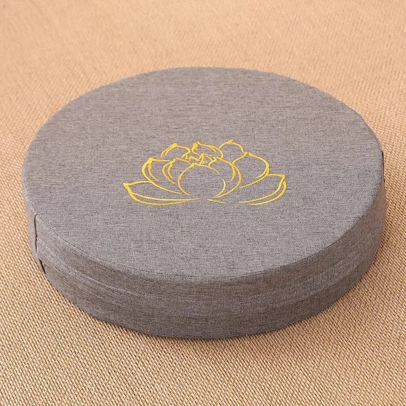 Coussin de Méditation Lotus Brodé avec Dossier - 40cm