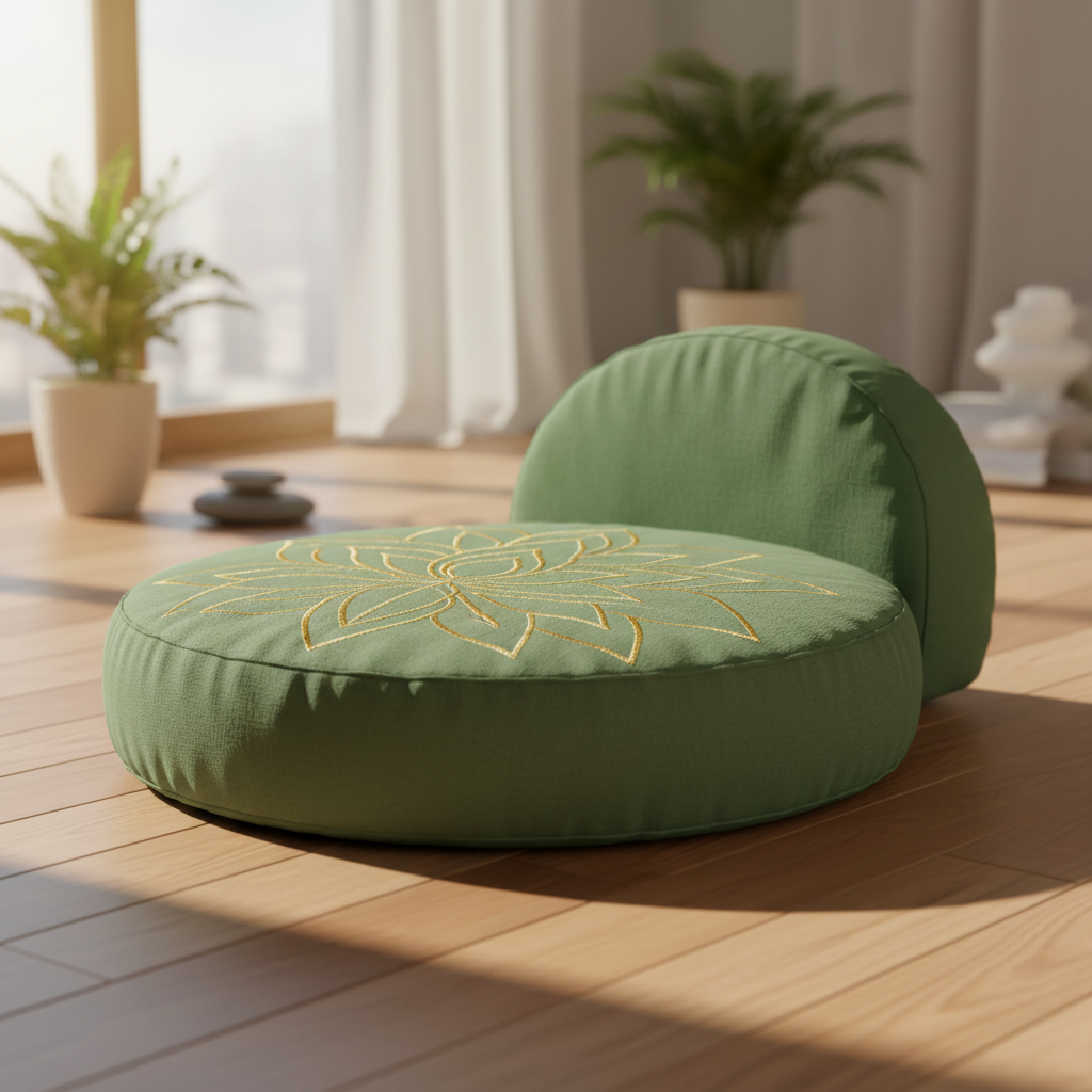Coussin de Méditation Lotus Brodé